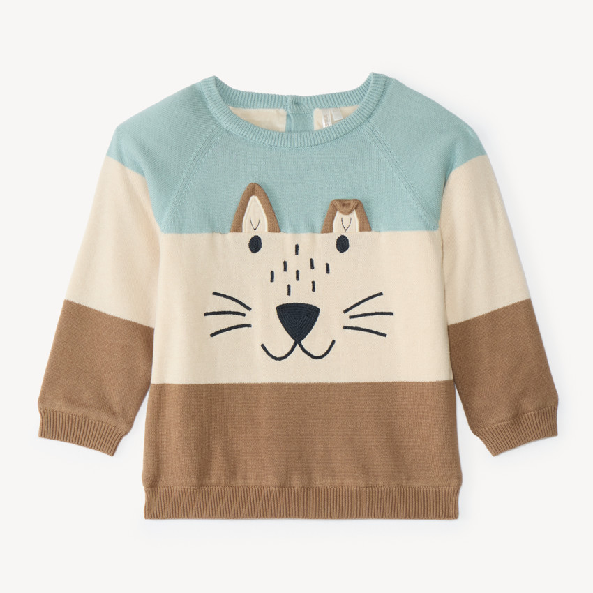 Pull manches longues fantaisie en tricot pour bébé garçon