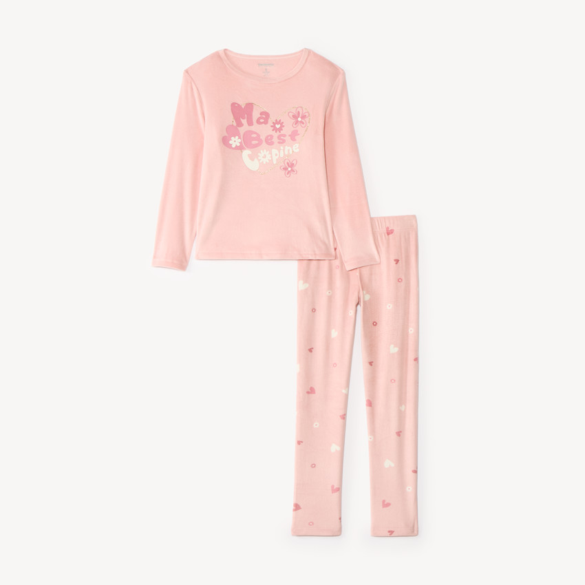 Set pyjama 2 pièces en polaire fille 