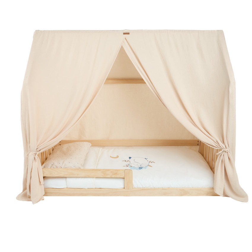 Toile en gaze de coton pour lit Premissori vert