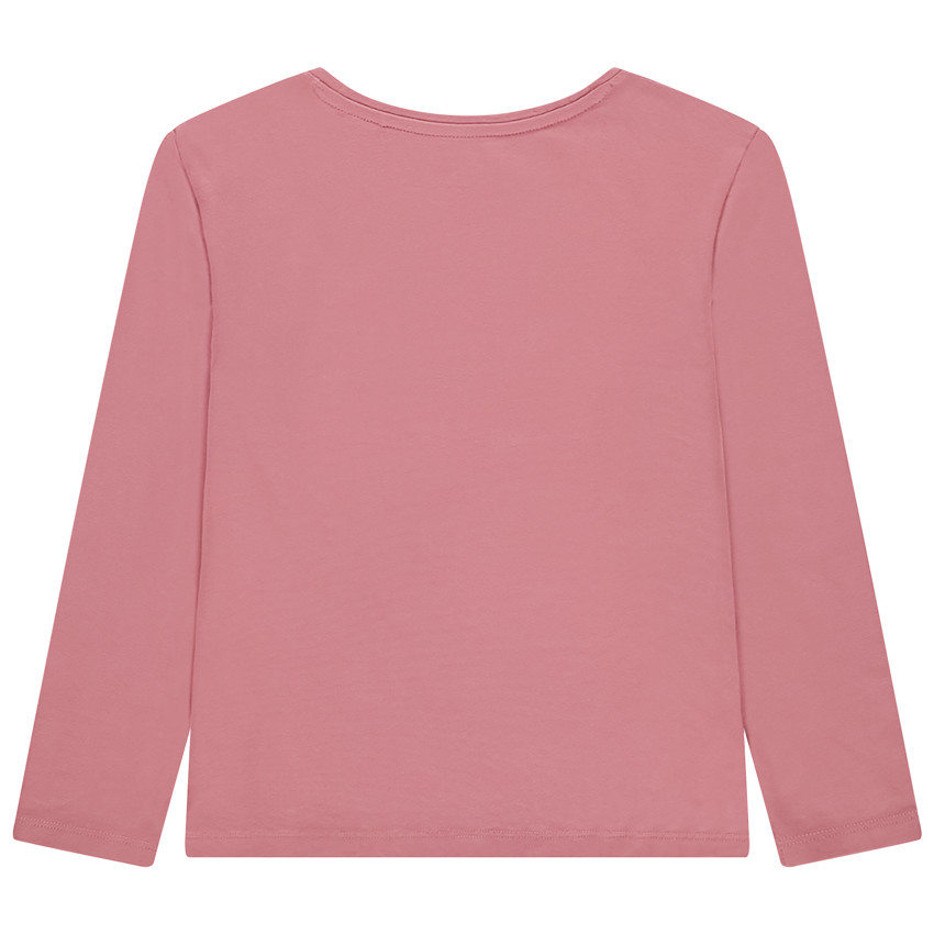 T-shirt manches longues à broderie 3D et paillettes pour fille 