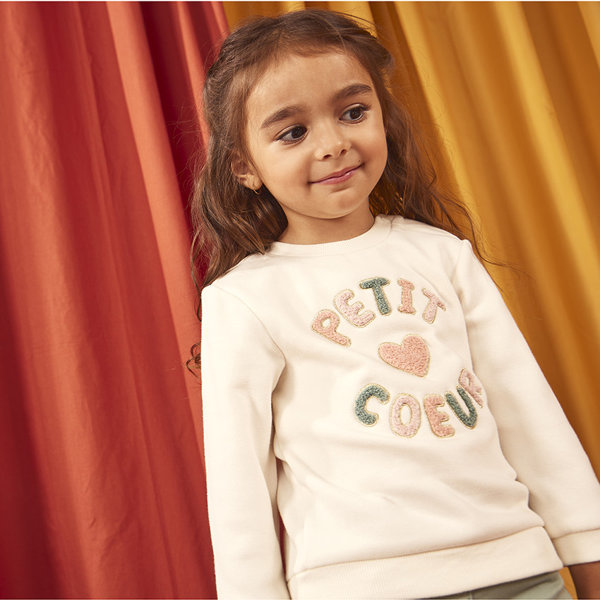 Sweat en molleton patchs bouclettes pour bébé fille 