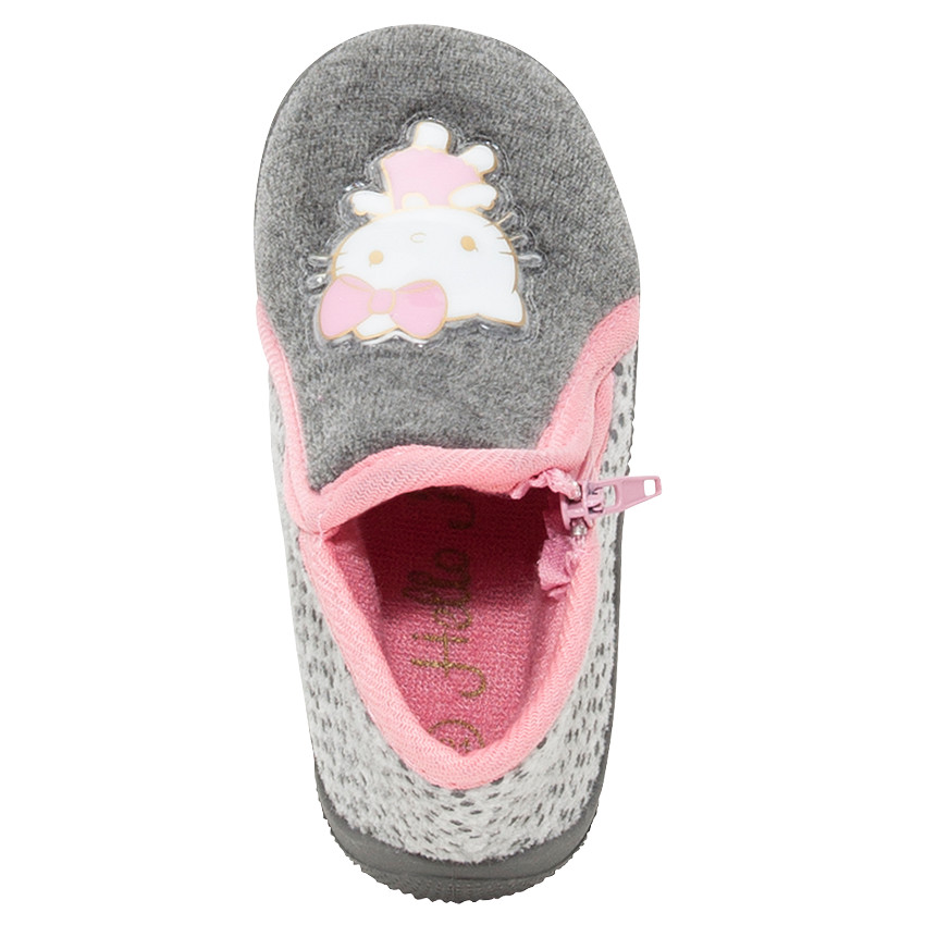 Chaussons forme bottillons à zip et patch Hello Kitty 