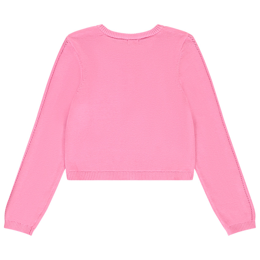 Gilet manches longues avec jeux de points pour fille  