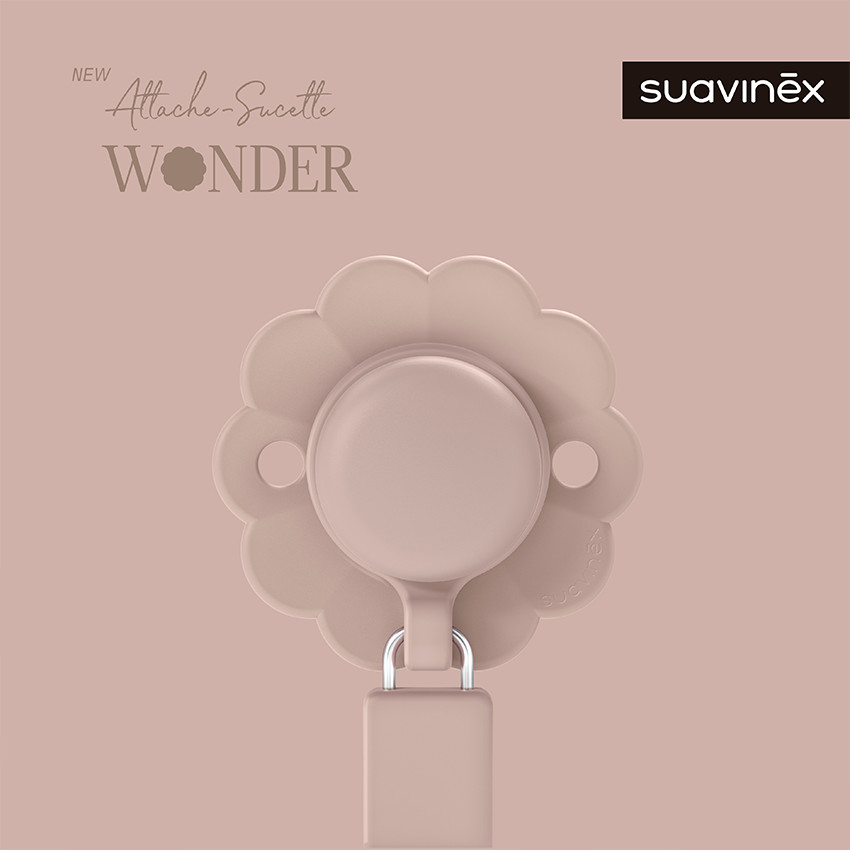 Attache-sucette en silicone Wonder pale mauve 
