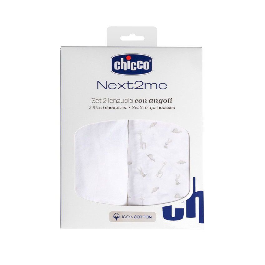 Set de 2 draps housses en coton pour Next2Me cloud