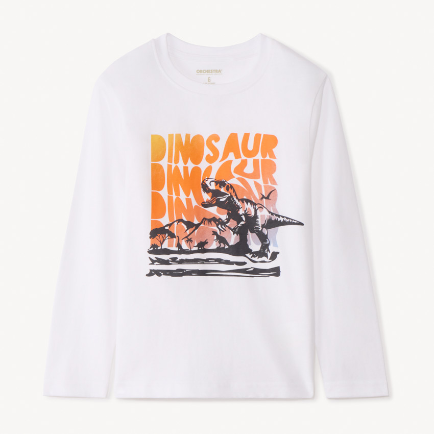 T-shirt manches longues uni avec soft print pour garçon