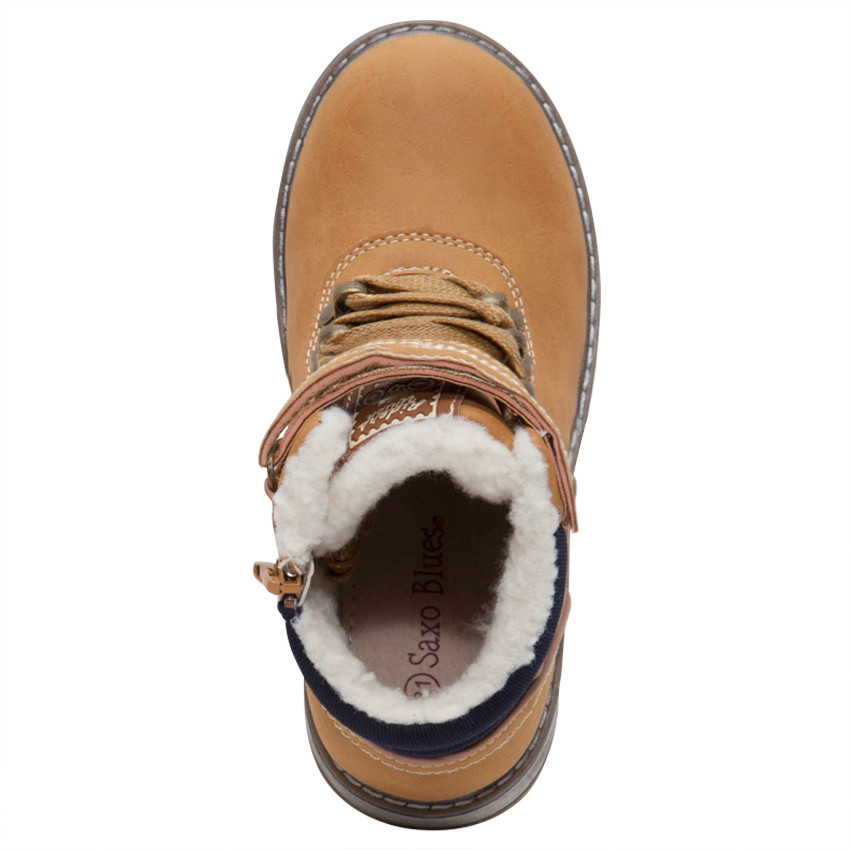 Bottillons effet cuir camel avec doublure sherpa Main Bottillons effet cuir camel avec doublure sherpa