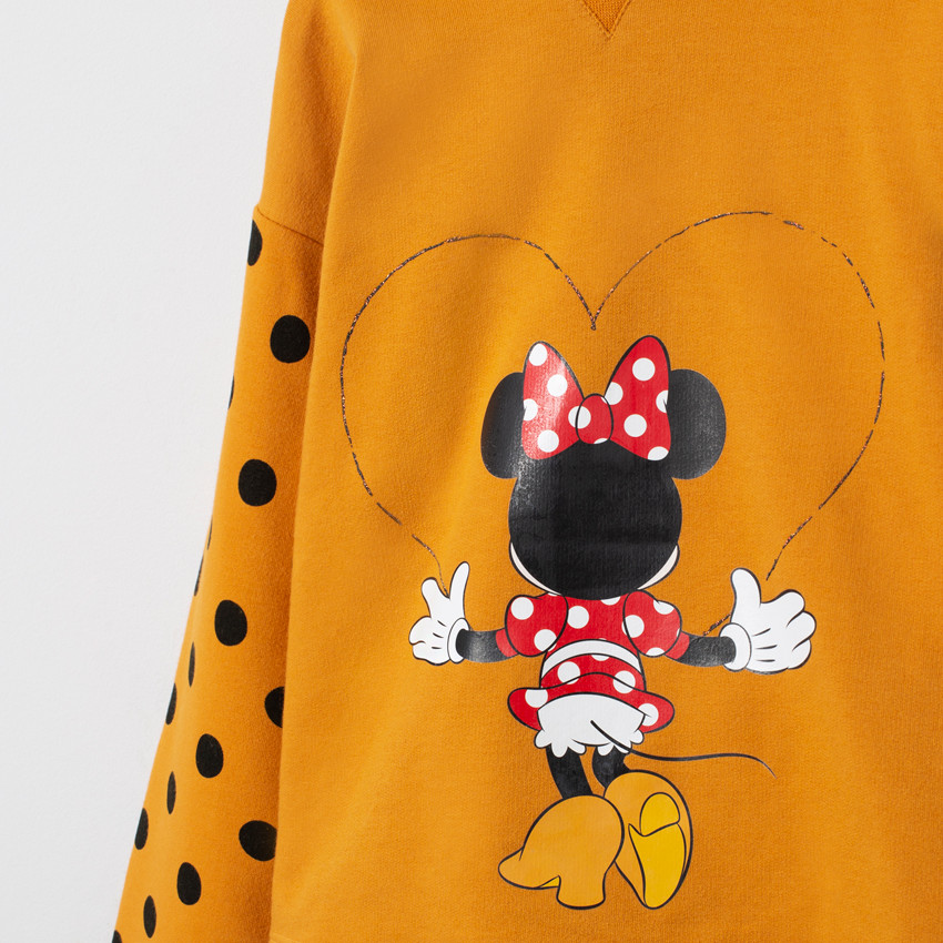Jogging en molleton à pois et print Minnie Disney doré  