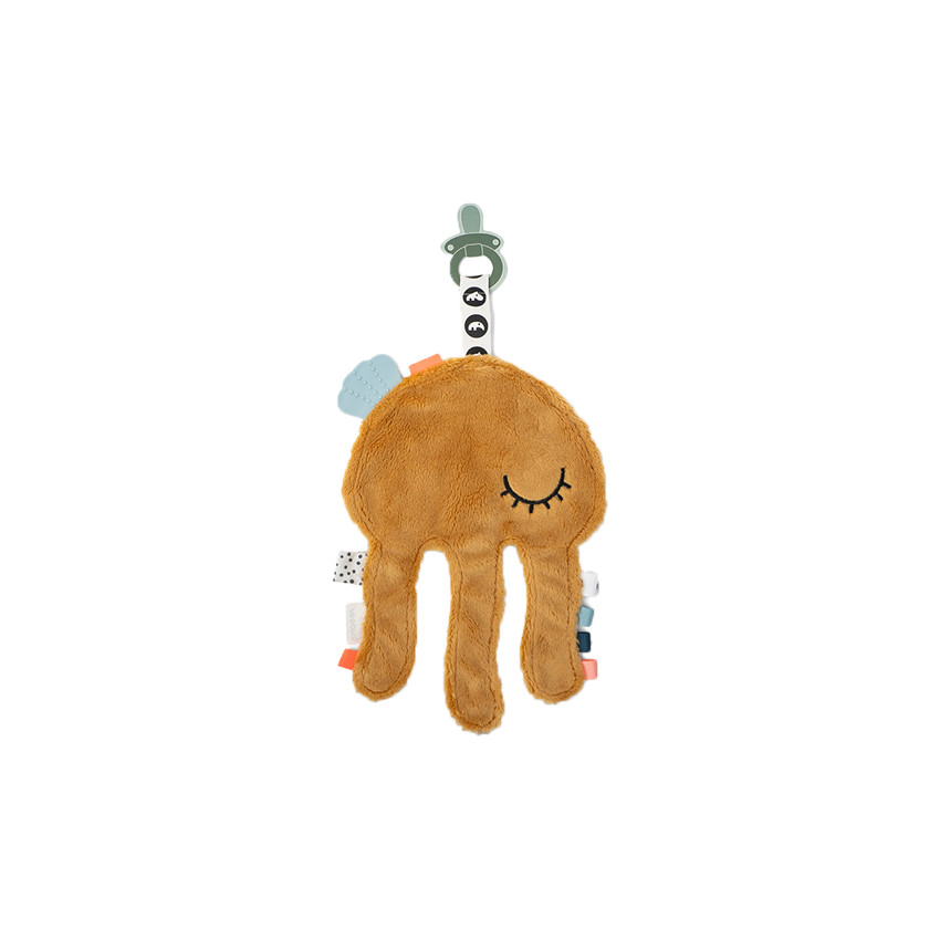 Doudou attache sucette Cozy Friend Jelly moutarde 