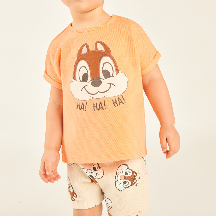 Ensemble 2 pièces t-shirt + short en nid d’abeille Tic & Tac Disney pour bébé garçon 