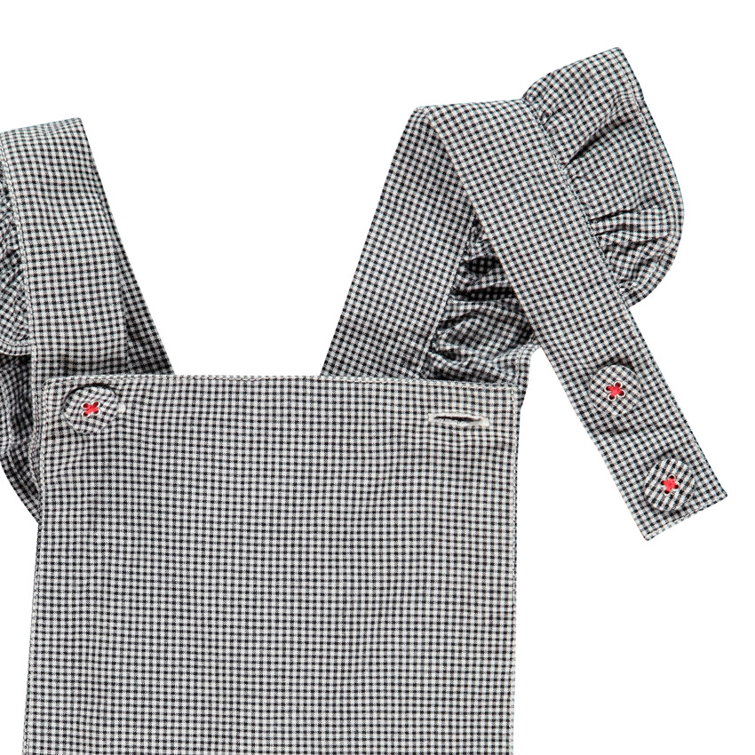 Salopette courte motif vichy pour fille 