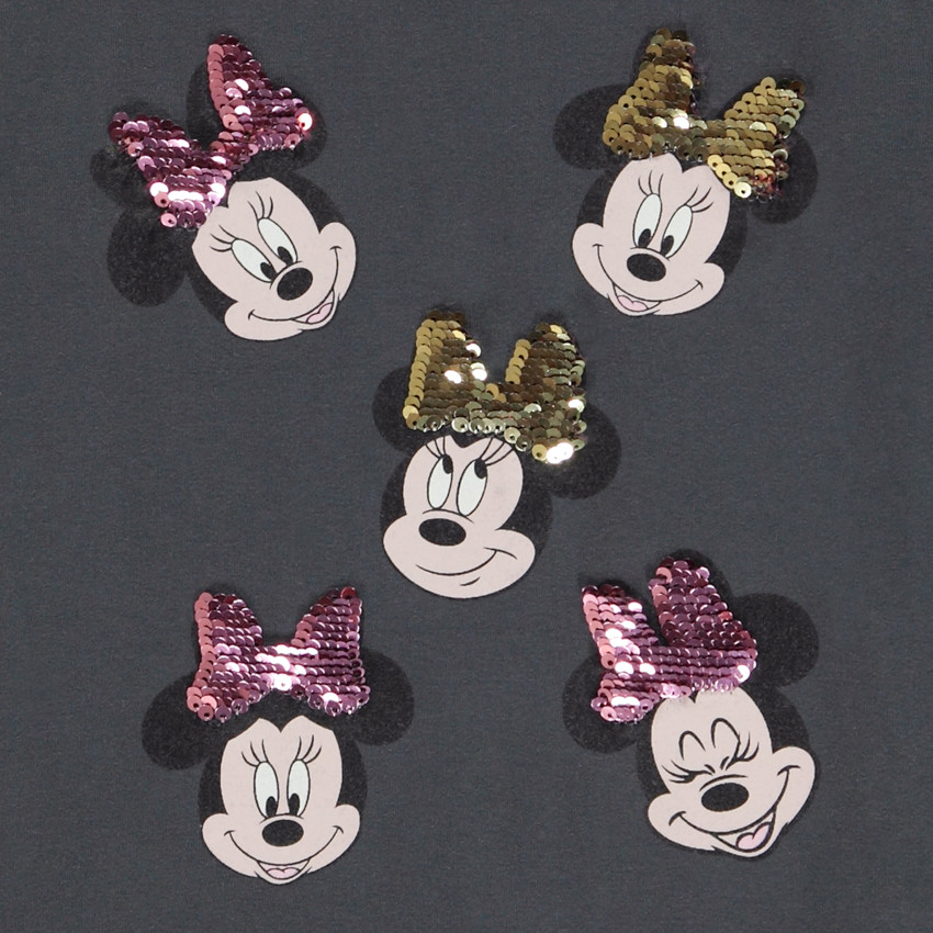 T-shirt manches longues Minnie Disney à sequins magiques pour fille 