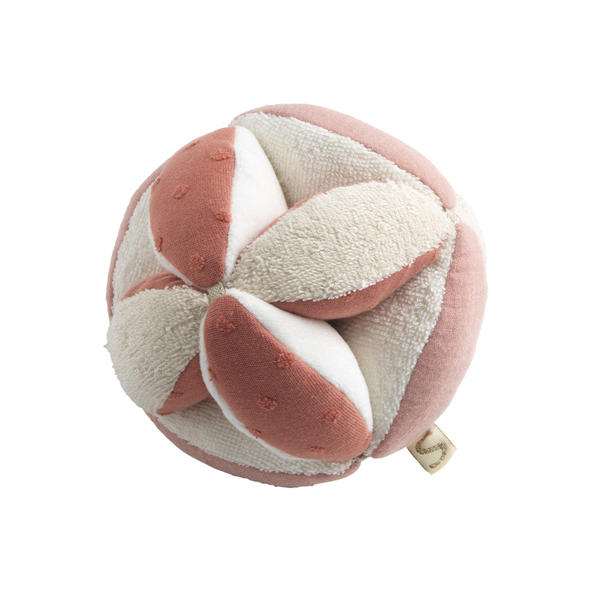 Balle sensorielle Petit Cœur rose/blanc
