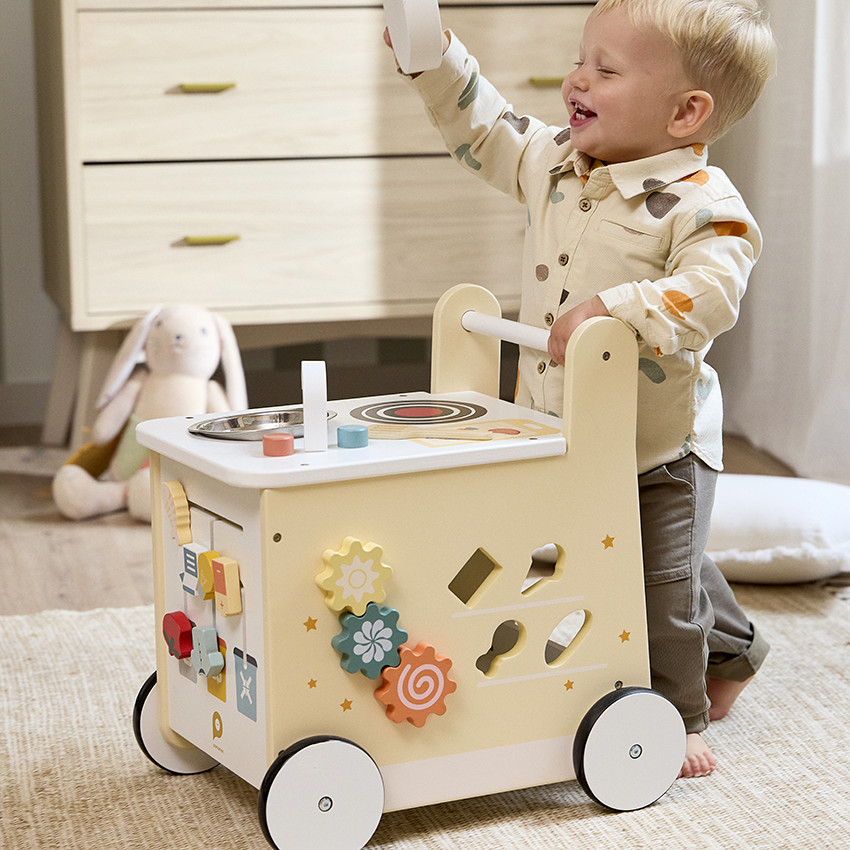 Chariot de marche en bois Cuisiner & Recycler 