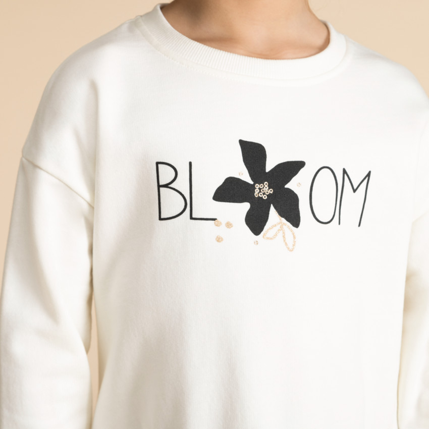 Robe bi-matière effet 2 en 1 à motifs floraux pour fille 