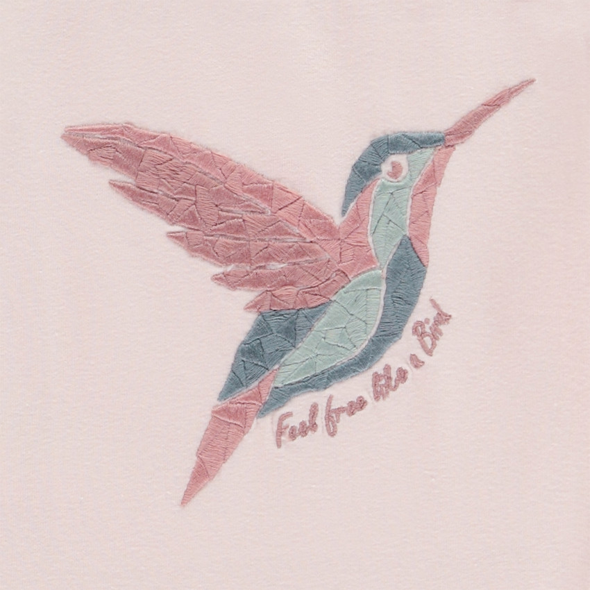 T-shirt manches longues avec visuel fantaisie brodé pour fille 
