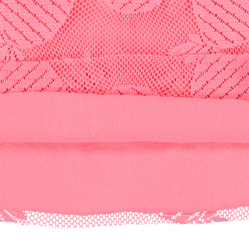 Top en tulle à épaules dénudées motif ananas 