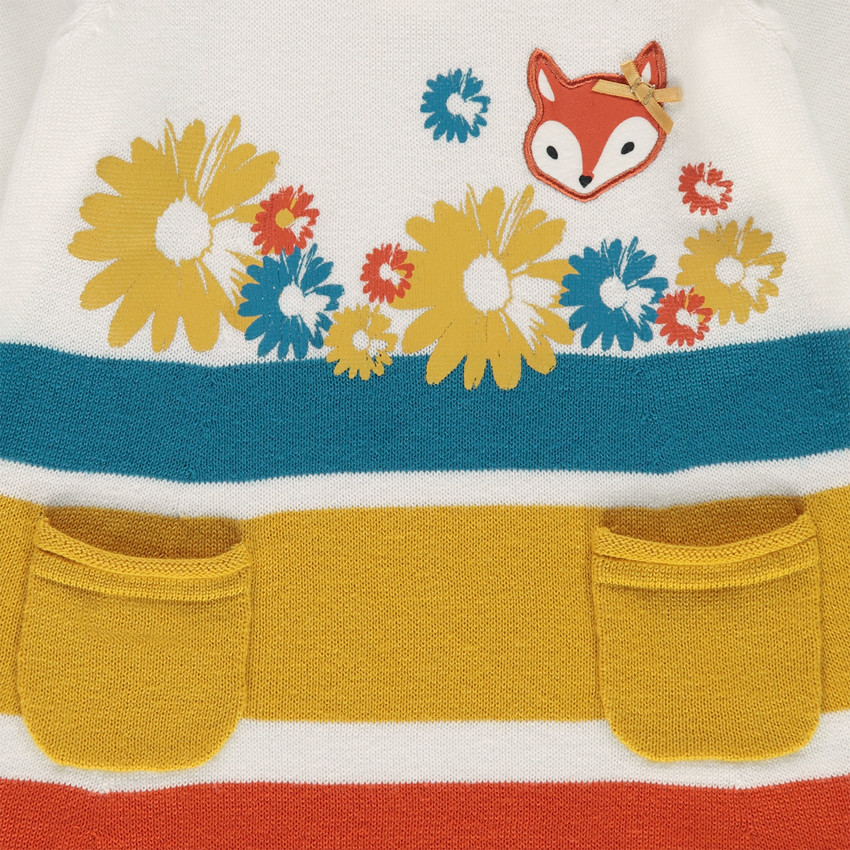 Robe en tricot à poches et print fantaisie 