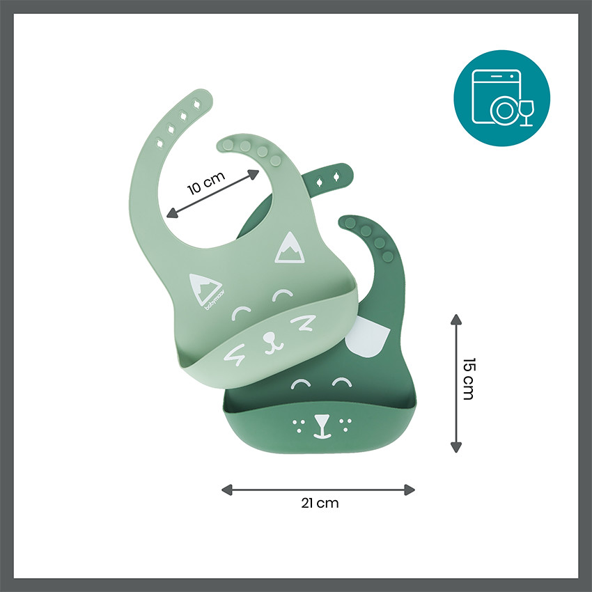 Lot de 2 bavoirs en silicone BIB'ISY 