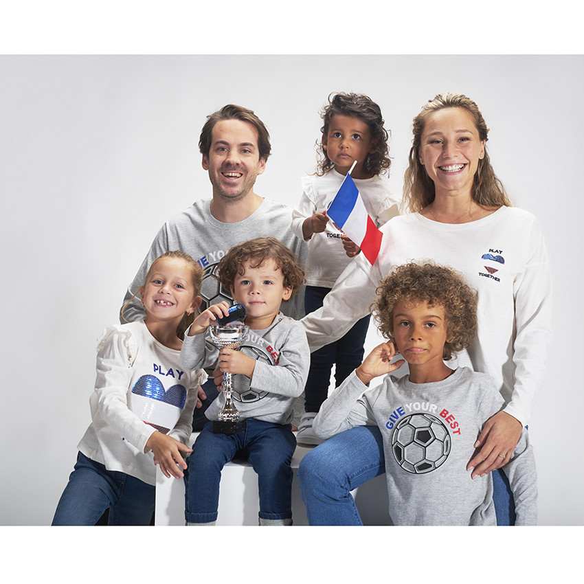 T-shirt manches longues en jersey avec print ballon embossed pour garçon 