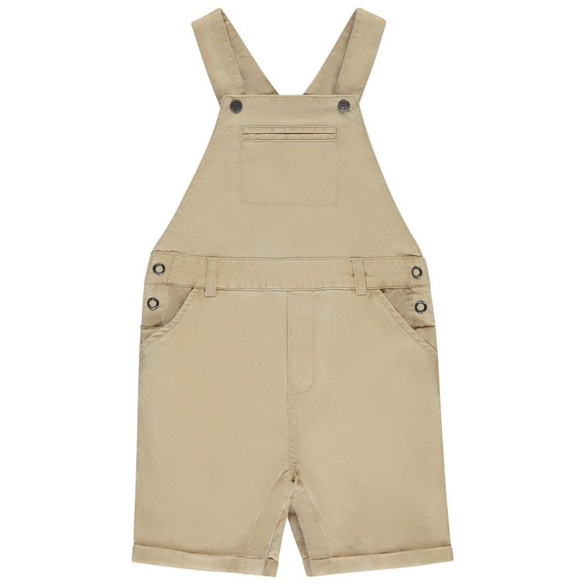 Salopette courte uni piqué pour bébé garçon