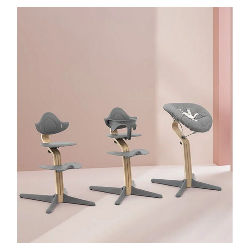 Chaise Haute NOMI évolutive - Noir Bois Chêne  