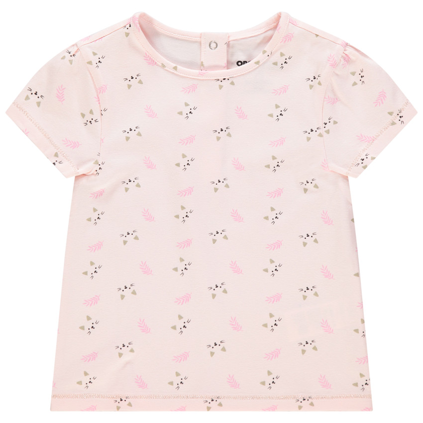 T-shirt manches courtes en coton bio imprimé chats 