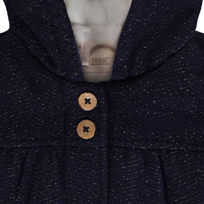 Manteau drap de laine en lurex pailleté pour bébé fille 