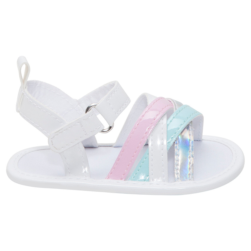 Nu-pieds vernis à brides contrastées 