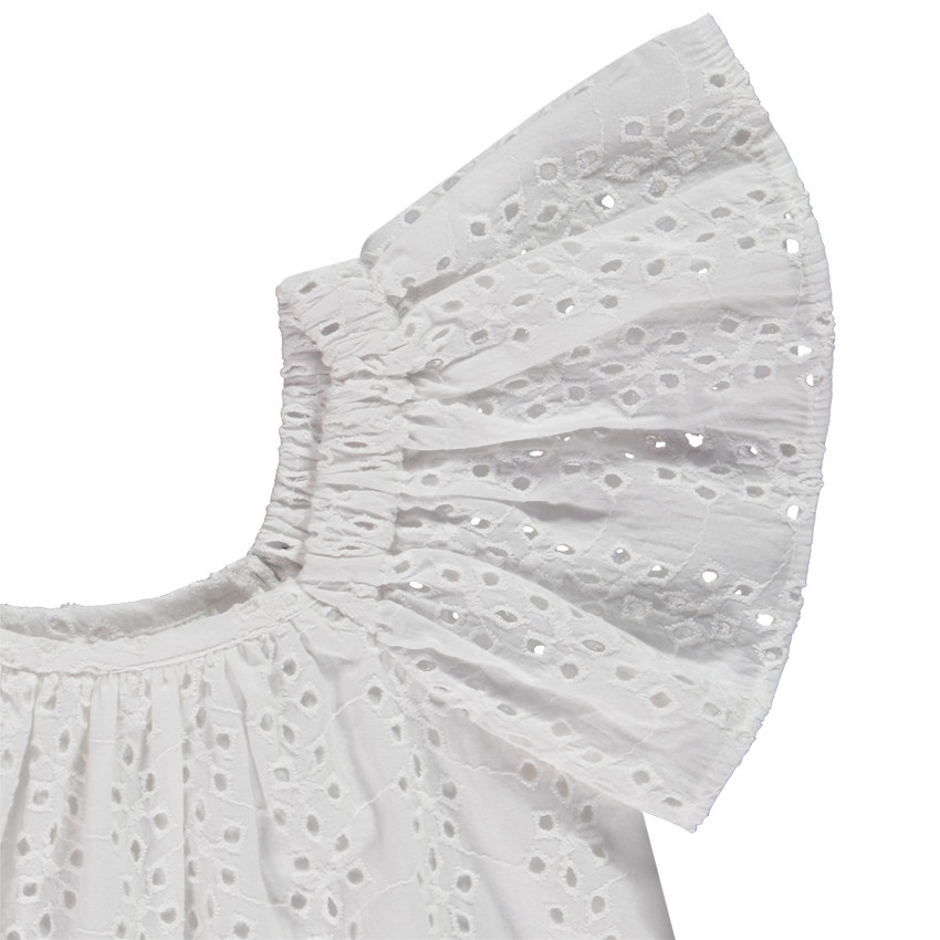 Top manches courtes en broderie anglaise pour fille 