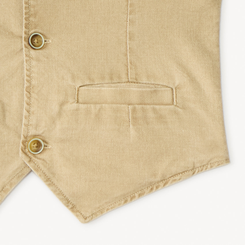 Gilet serveur en toile unie pour garçon 