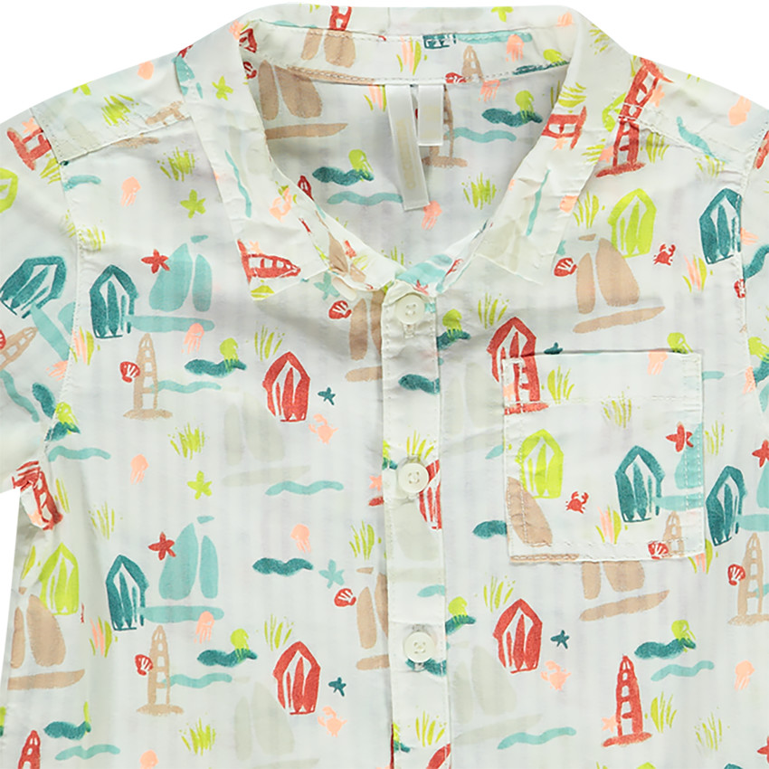 Ensemble salopette unie + chemise pour bébé garçon 