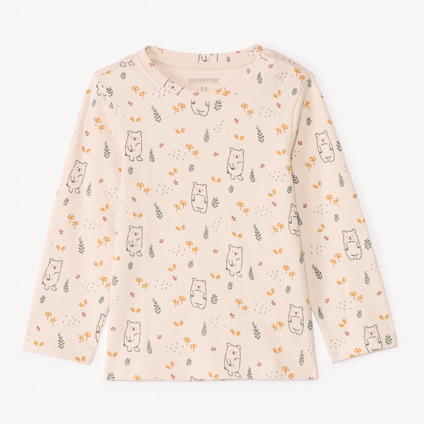 T-shirt manches longues imprimé ours pour bébé garçon 