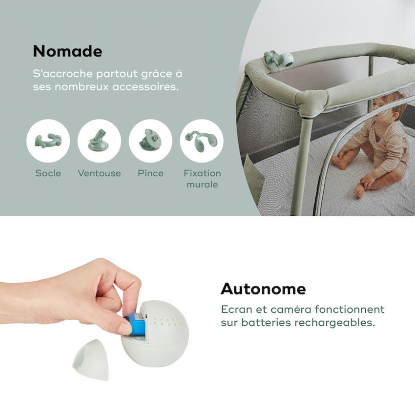 Babyphone vidéo Yoo Go Plus HD - Vert d'eau (Babymoov) - Image 4