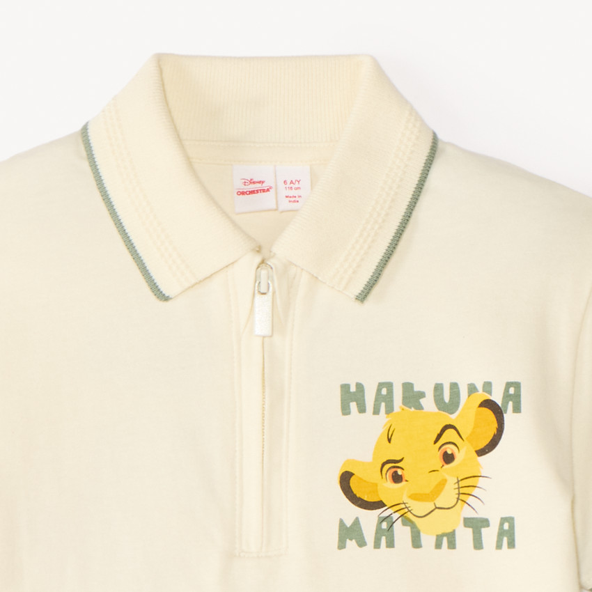 Ensemble 2 pièces polo zippé + bermuda Le Roi Lion Disney pour garçon 