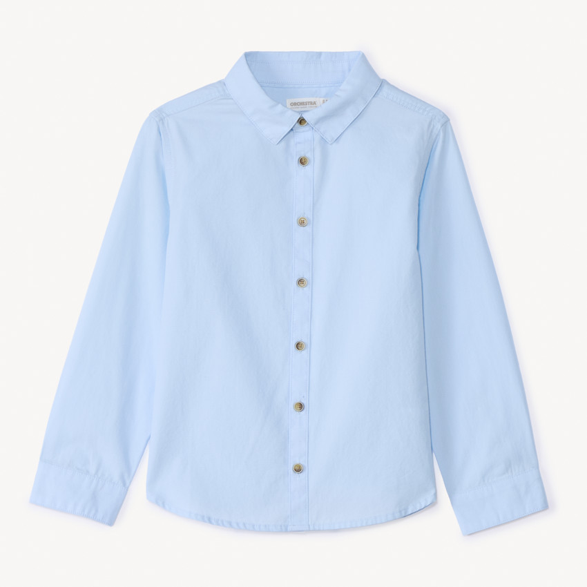 Chemise manches longues unie pour garçon