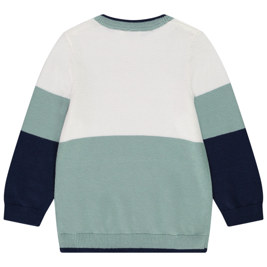 Pull en tricot effet color block print London pour bébé garçon 
