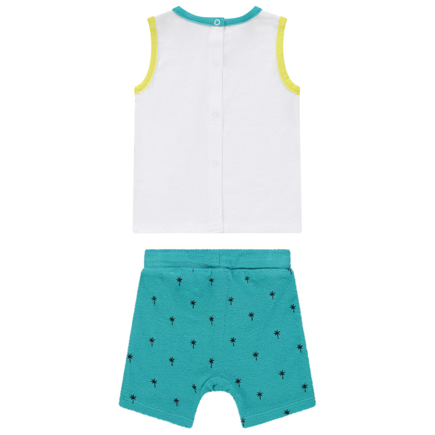 Ensemble avec débardeur print dinosaure et short en éponge 