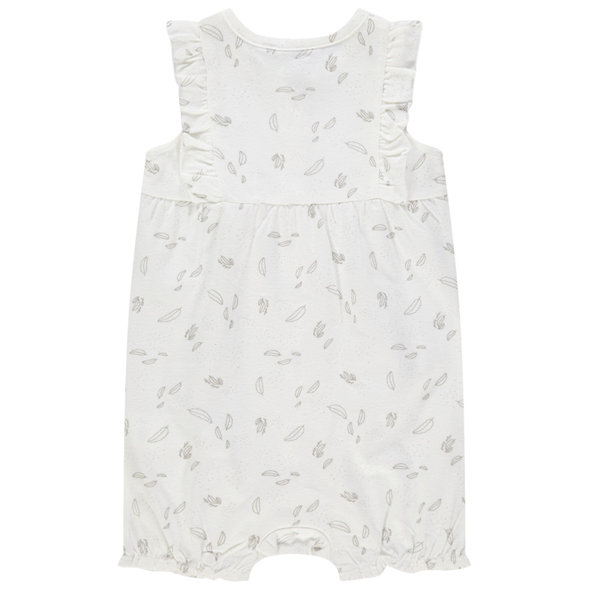 Combinaison courte en coton imprimée plumes 