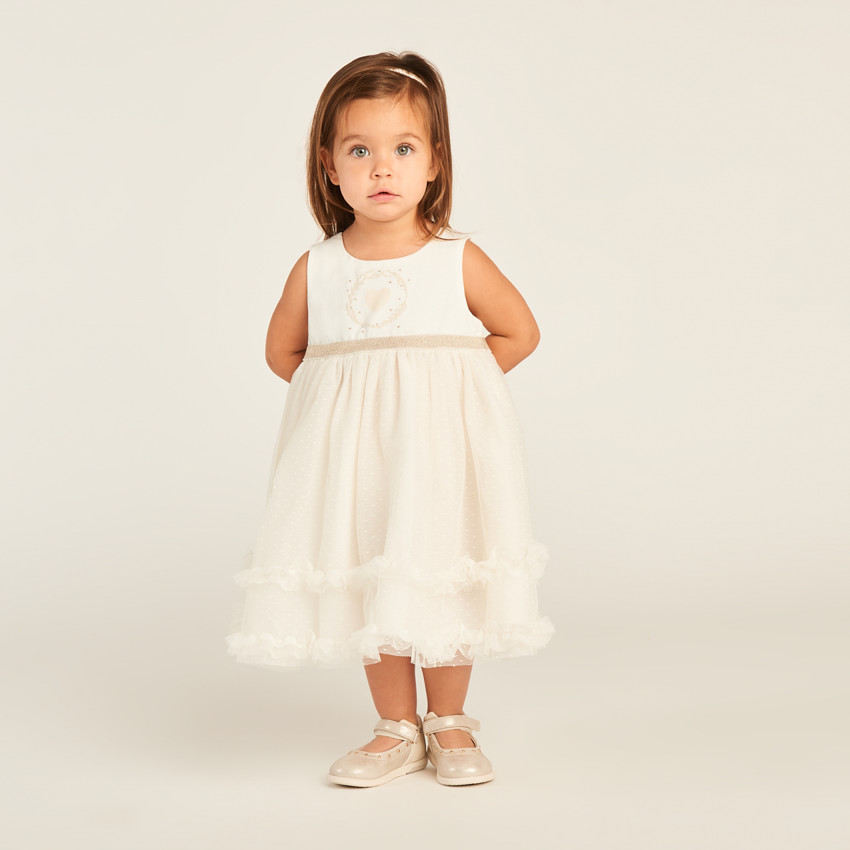 Robe effet 2-en-1 avec dos ajouré en forme de cœur pour bébé fille 