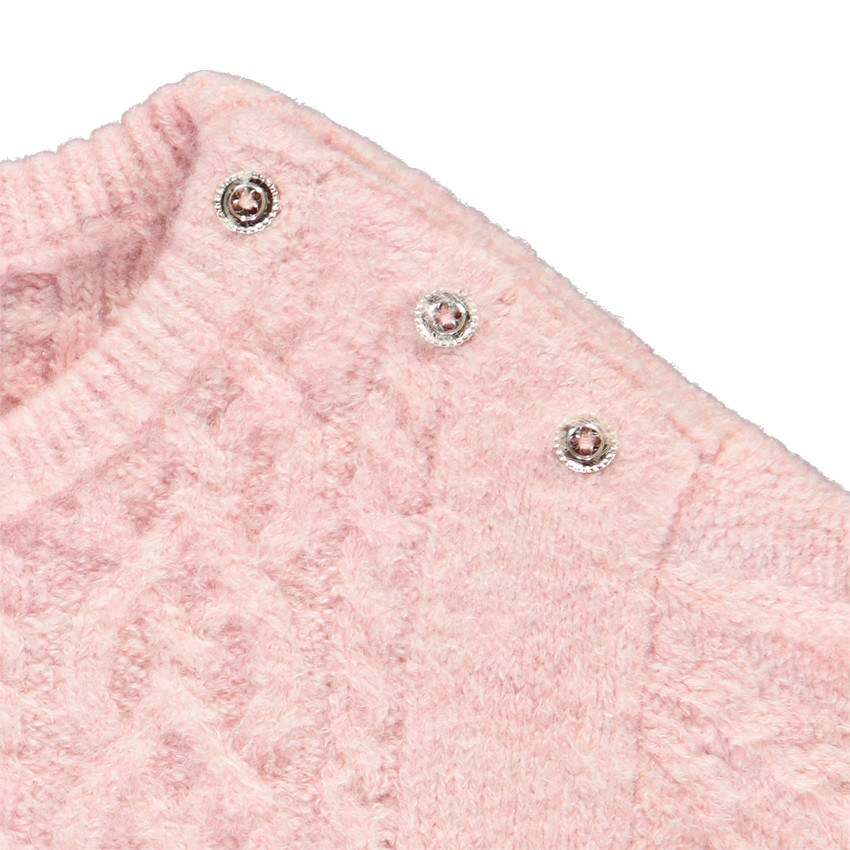  Pull manches longues effet torsadé pour bébé fille  