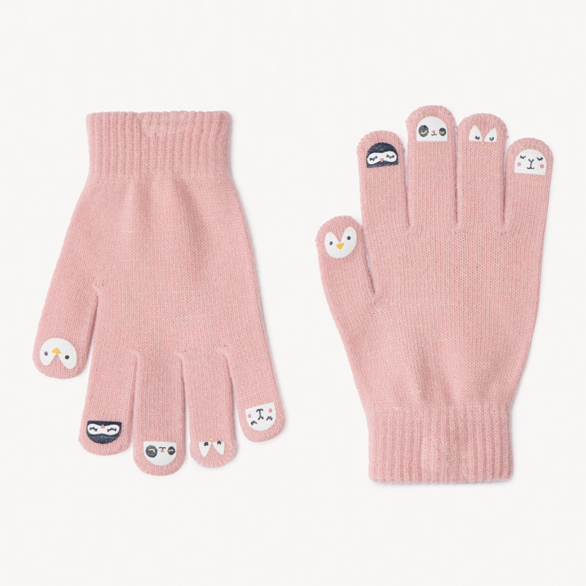 Paire de gants magiques bouts des doigts animaux pour fille 
