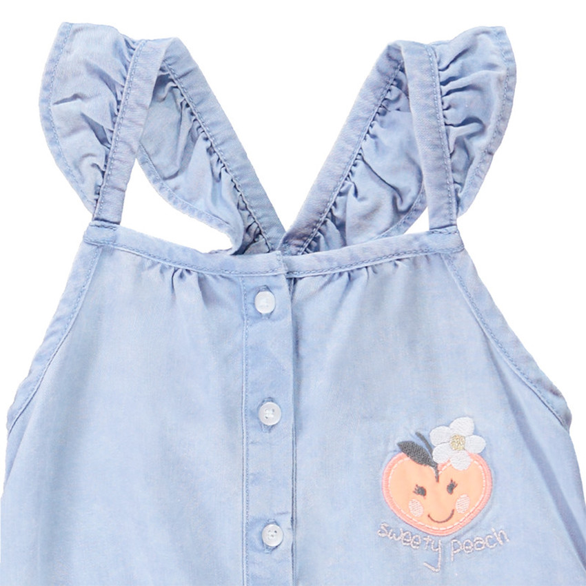 Combishort effet jean pour bébé fille 