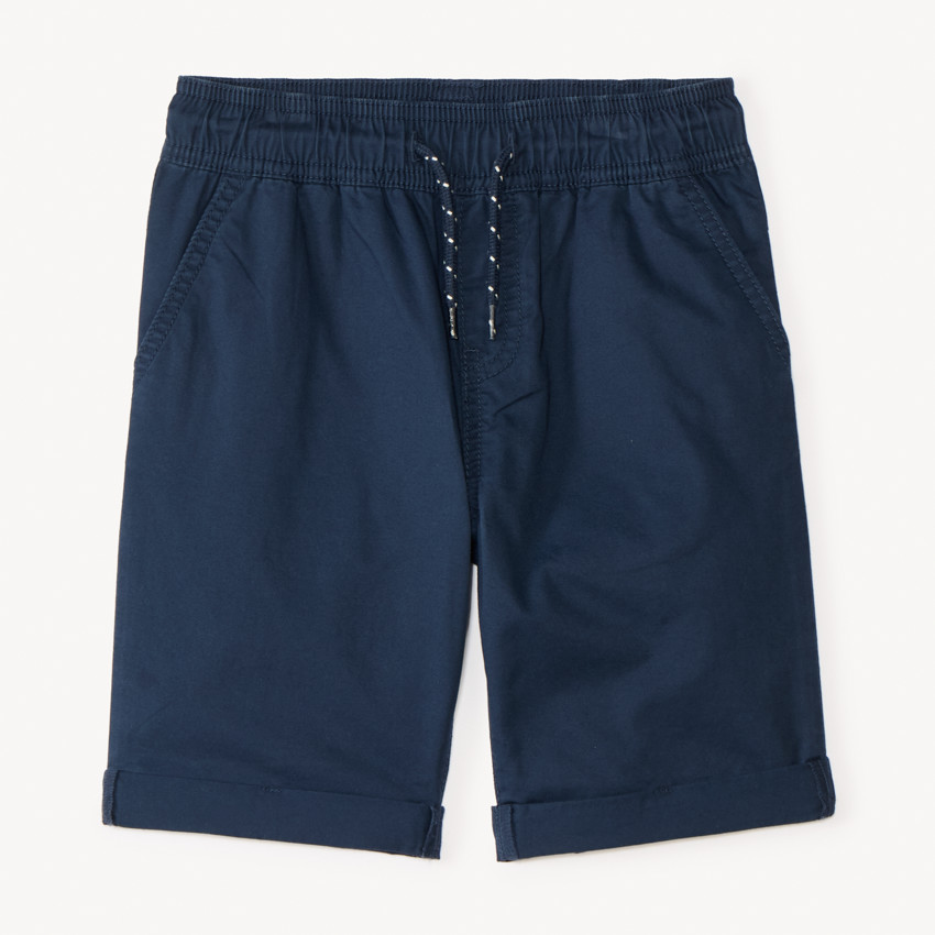 Bermuda uni en popeline pour garçon