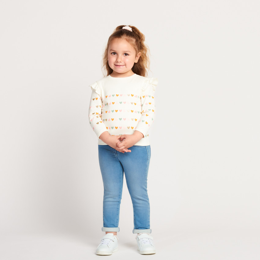T-shirt manches longues imprimé cœurs pour bébé fille 