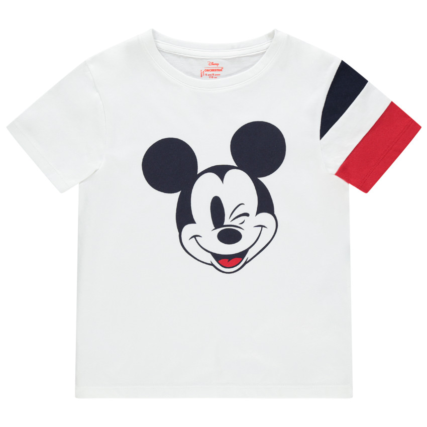 T-shirt manches courtes en coton print Mickey Disney Main T-shirt manches courtes en coton print Mickey Disney