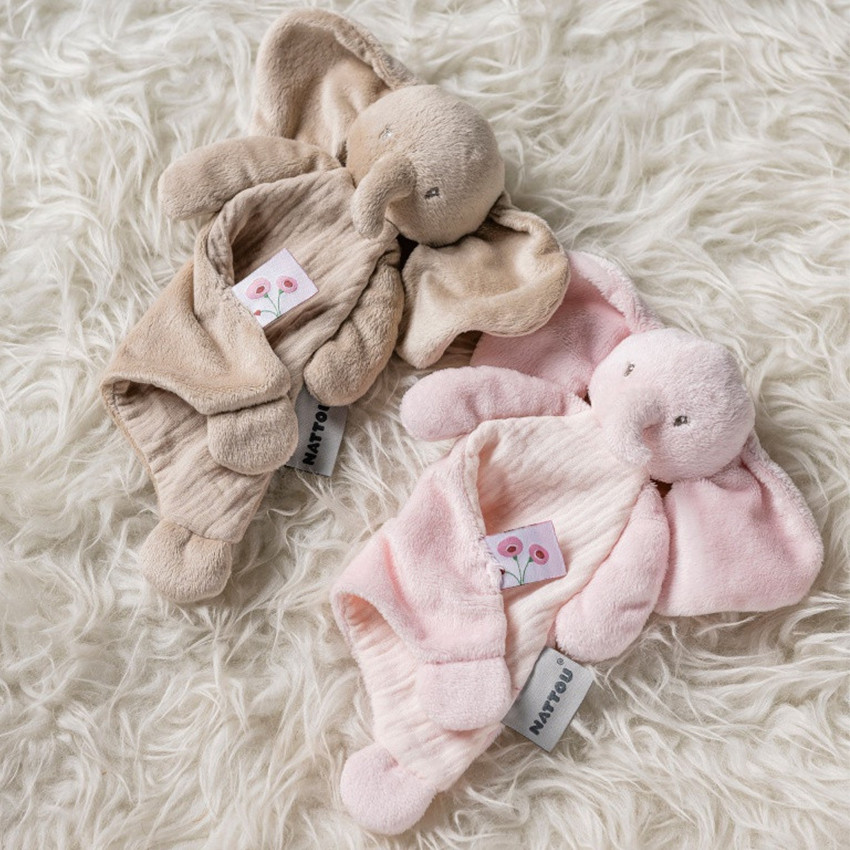 Mini doudou - Eléphant - Fanfan - Rose - 25x20 cm 