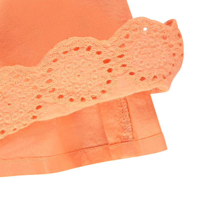 Robe en crêpe de coton à épaules ajourées 