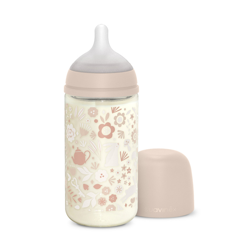 Biberon en verre avec tétine symétrique SX Pro M 240ml Wonderland Rose 
