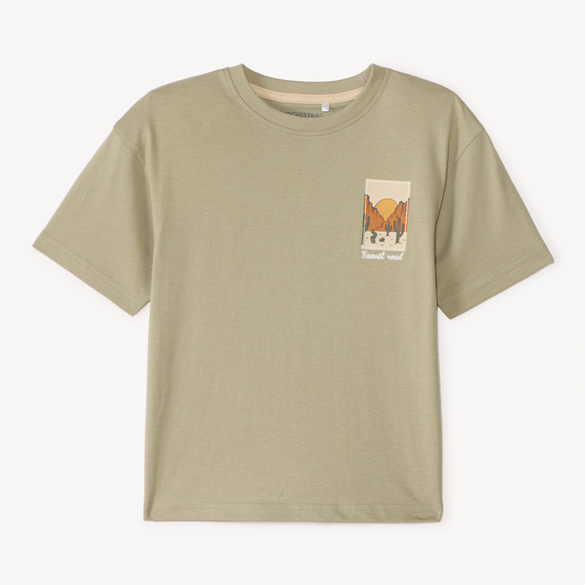 T-shirt manches courtes print désert au dos pour garçon